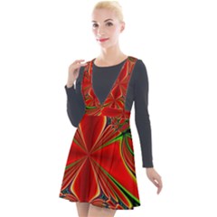 Abstract Abstract Art Fractal Plunge Pinafore Velour Dress