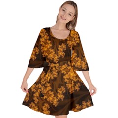 Abstract Fractal Pattern Artwork Flora Velour Kimono Dress