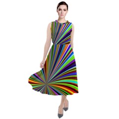 Background Design Pattern Colorful Round Neck Boho Dress