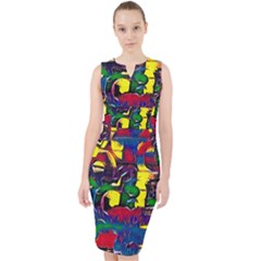 Colorful Shapes Abstract Painting                        Midi Bodycon Dress by LalyLauraFLM