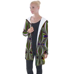 Abstract Art Fractal Pattern Longline Hooded Cardigan