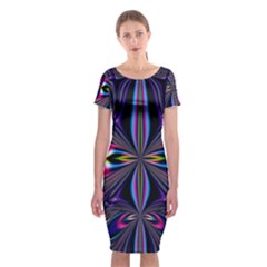 Abstract Art Fractal Fulcolor Classic Short Sleeve Midi Dress