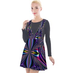 Abstract Art Fractal Fulcolor Plunge Pinafore Velour Dress