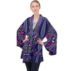 Abstract Art Fractal Fulcolor Velvet Kimono Robe by Sudhe
