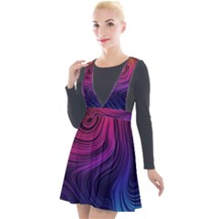 Abstract Pattern Art Plunge Pinafore Velour Dress