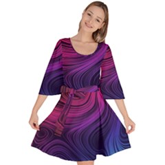 Abstract Pattern Art Velour Kimono Dress