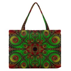 Abstract Fractal Pattern Artwork Pattern Zipper Medium Tote Bag by Sudhe