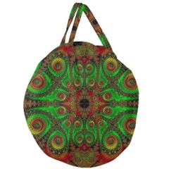 Abstract Fractal Pattern Artwork Pattern Giant Round Zipper Tote by Sudhe