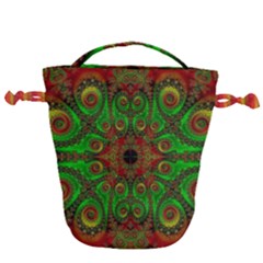 Abstract Fractal Pattern Artwork Pattern Drawstring Bucket Bag by Sudhe