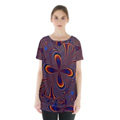 Abstract Fractal Background Pattern Skirt Hem Sports Top