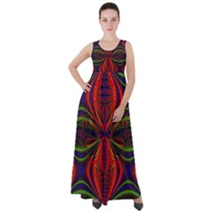 Abstract Art Fractal Empire Waist Velour Maxi Dress