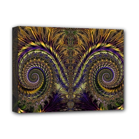 Abstract Fractal Pattern Artwork Deluxe Canvas 16  X 12  (stretched) 