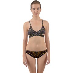 Abstract Fractal Pattern Artwork Wrap Around Bikini Set