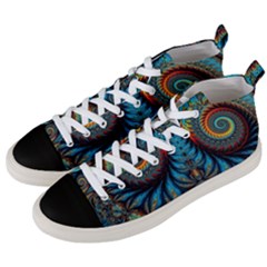 Abstract Art Fractal Creative Men s Mid-top Canvas Sneakers by Sudhe