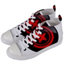 Star Black Red Button  Women s Mid-Top Canvas Sneakers View2