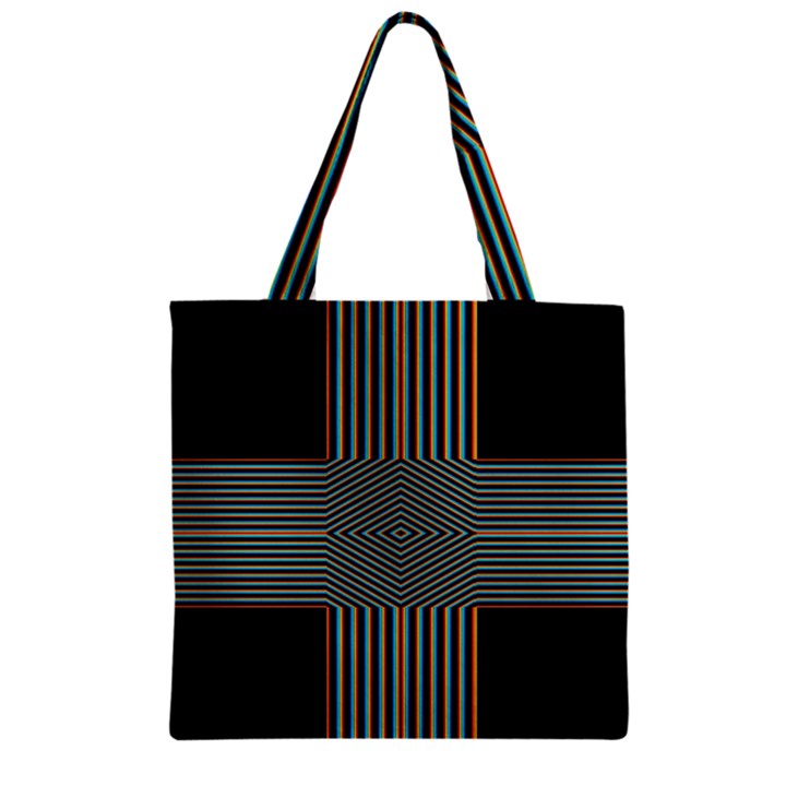 Cross Abstract Zipper Grocery Tote Bag