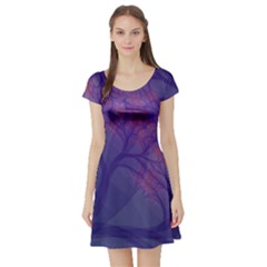 Art Fractal Artwork Creative Short Sleeve Skater Dress