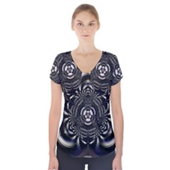 Abstract Artwork Art Fractal Short Sleeve Front Detail Top by Pakrebo