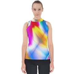 Color Concept Colors Colorful Mock Neck Shell Top by Pakrebo