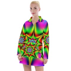 Abstract Art Artwork Fractal Women s Long Sleeve Casual Dress