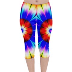 Abstract Digital Art Artwork Colorful Velvet Capri Leggings 