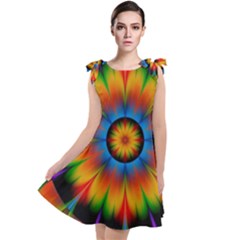 Abstract Digital Art Artwork Tie Up Tunic Dress