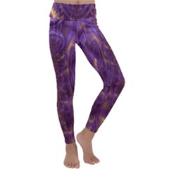 Abstract Art Artwork Fractal Design Kids  Lightweight Velour Classic Yoga Leggings by Pakrebo