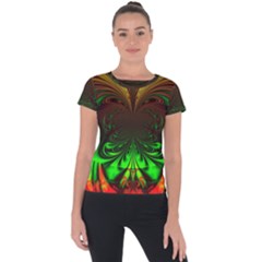 Digital Arts Fractals Futuristic Art Short Sleeve Sports Top  by Pakrebo