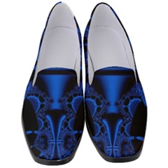 Art Fractal Artwork Creative Blue Black Women s Classic Loafer Heels by Pakrebo