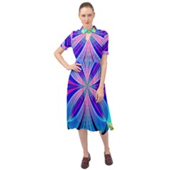 Abstract Art Design Digital Art Keyhole Neckline Chiffon Dress by Pakrebo