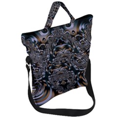 Fractal Art Artwork Design Fold Over Handle Tote Bag by Pakrebo