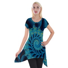 Art Artwork Fractal Digital Art Short Sleeve Side Drop Tunic by Pakrebo