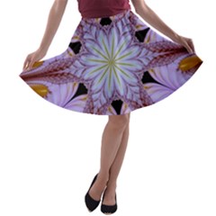 Abstract Flower Artwork Art A-line Skater Skirt