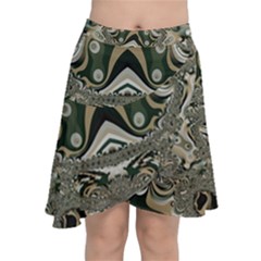 Fractal Art Artwork Design Chiffon Wrap Front Skirt by Pakrebo