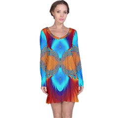 Artwork Digital Art Fractal Colors Long Sleeve Nightdress