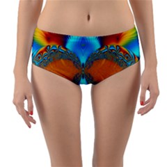 Artwork Digital Art Fractal Colors Reversible Mid-Waist Bikini Bottoms