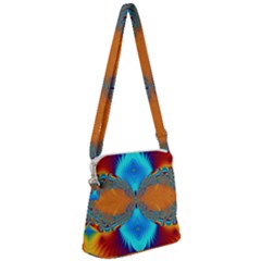 Artwork Digital Art Fractal Colors Zipper Messenger Bag