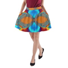 Artwork Digital Art Fractal Colors A-Line Pocket Skirt