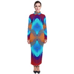 Artwork Digital Art Fractal Colors Turtleneck Maxi Dress