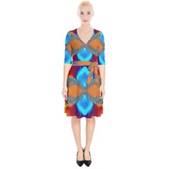 Artwork Digital Art Fractal Colors Wrap Up Cocktail Dress by Pakrebo