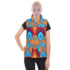 Artwork Digital Art Fractal Colors Women s Button Up Vest by Pakrebo