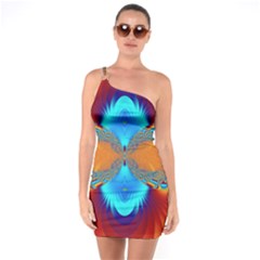 Artwork Digital Art Fractal Colors One Soulder Bodycon Dress