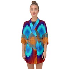 Artwork Digital Art Fractal Colors Half Sleeve Chiffon Kimono