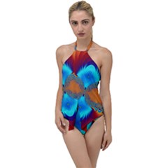 Artwork Digital Art Fractal Colors Go with the Flow One Piece Swimsuit