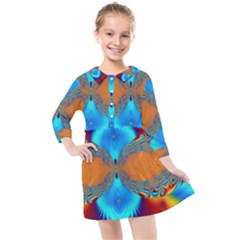 Artwork Digital Art Fractal Colors Kids  Quarter Sleeve Shirt Dress