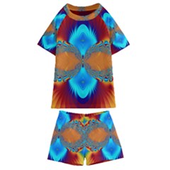 Artwork Digital Art Fractal Colors Kids  Swim Tee and Shorts Set