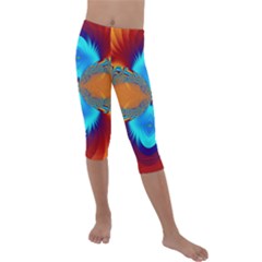 Artwork Digital Art Fractal Colors Kids  Lightweight Velour Capri Leggings 