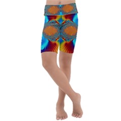 Artwork Digital Art Fractal Colors Kids  Lightweight Velour Cropped Yoga Leggings