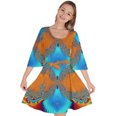 Artwork Digital Art Fractal Colors Velour Kimono Dress