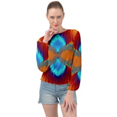 Artwork Digital Art Fractal Colors Banded Bottom Chiffon Top